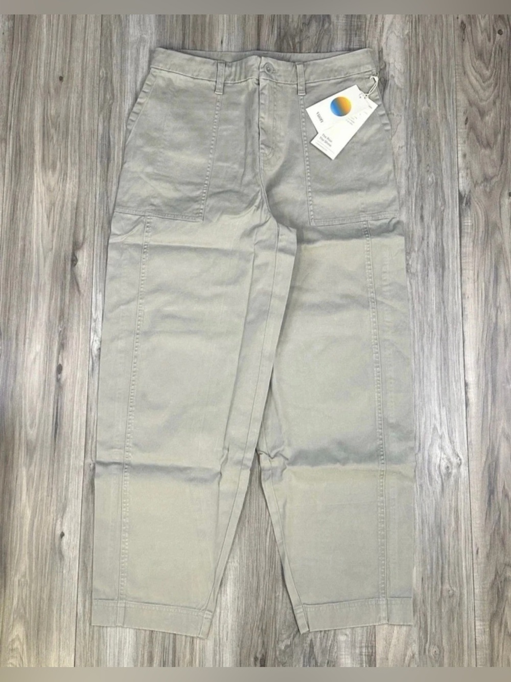 Vuori Anza Twill Structured Barrel Leg Pant Talc VW4310 Medium NEW
